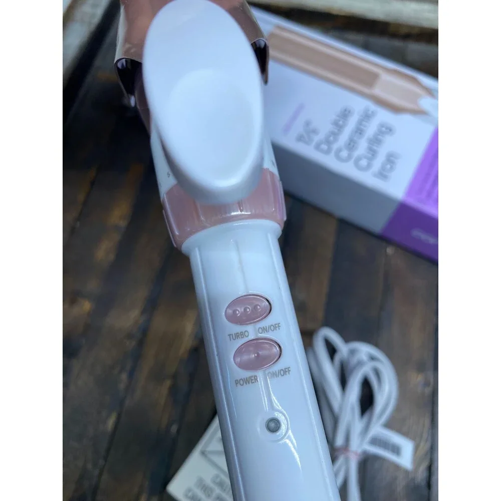 Conair Double Ceramic 1 ½-Inch Curling Iron White/Rose Gold CD703L